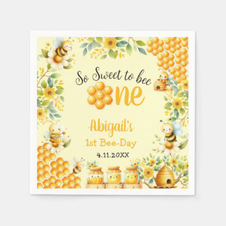 SO SWEET TO BEE ONE 1ST BIRTHDAY NAPKIN