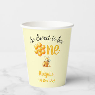 SO SWEET TO BEE ONE 1ST BIRTHDAY PAPER CUPS