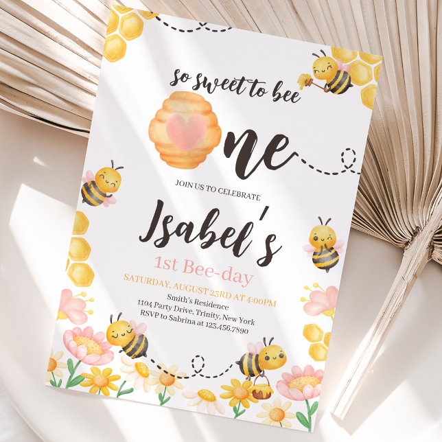 So Sweet to Bee One Birthday Invitation (Creator Uploaded)