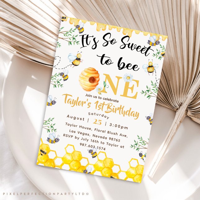 So Sweet To Bee One Birthday invitation (Creator Uploaded)