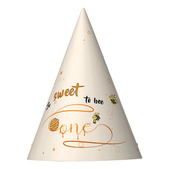 So Sweet To Bee One Cute Honey Bee 1st Birthday Party Hat (Front)