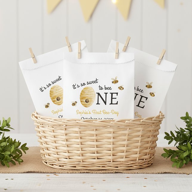 So Sweet To Bee One First Birthday Honeycomb Favour Bags (Creator Uploaded)