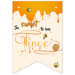 So Sweet To Bee Three Cute Honey Bee 3rd Birthday Bunting