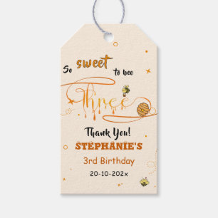 So Sweet To Bee Three Cute Honey Bee 3rd Birthday Gift Tags