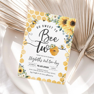So Sweet To Bee Two 2nd Birthday Invitation