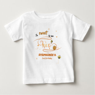 So Sweet To Bee Two Cute Honey Bee 2nd Birthday Baby T-Shirt