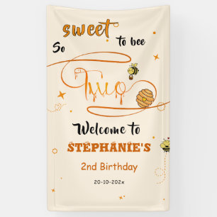 So Sweet To Bee Two Cute Honey Bee 2nd Birthday Banner
