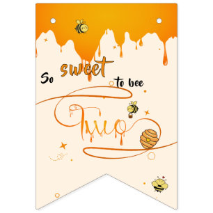 So Sweet To Bee Two Cute Honey Bee 2nd Birthday Bunting