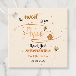 So Sweet To Bee Two Cute Honey Bee 2nd Birthday Favour Tags
