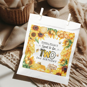 So sweet to bee two floral 2nd birthday  favour bags
