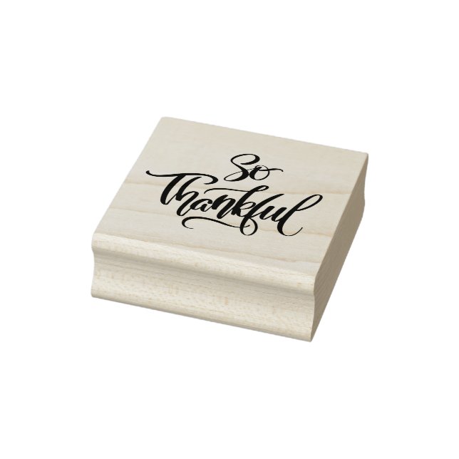 So Thankful Brush Calligraphy Rubber Stamp (Stamp)