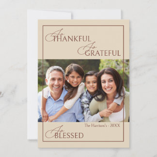 So Thankful, Family Thanksgiving Photo Card