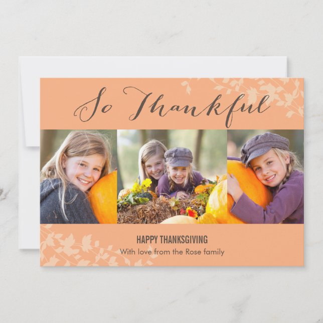 So Thankful Thanksgiving Photo Cards (Front)