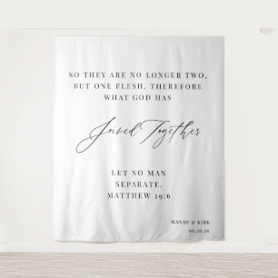 So They Are No Longer Two Wedding Backdrop Banner Tapestry
