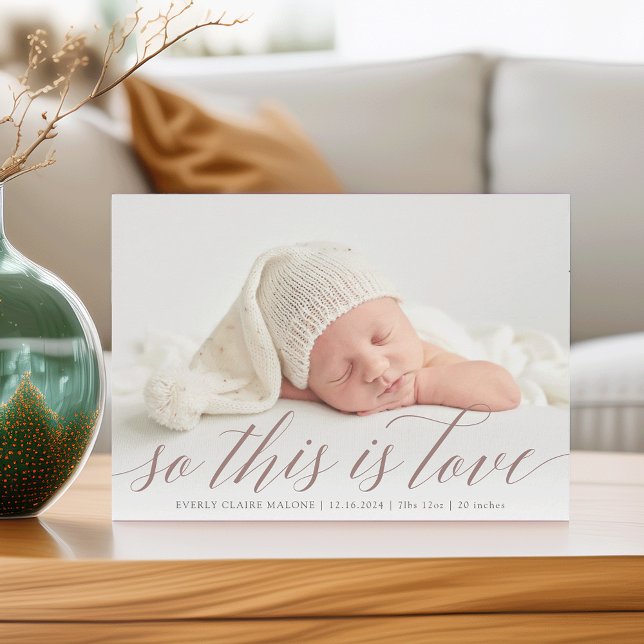 So This Is Love Photo Birth Announcement (Creator Uploaded)