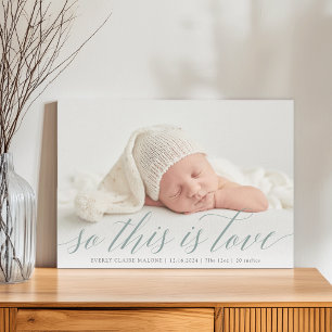 So This Is Love Photo Birth Announcement