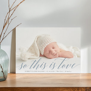 So This Is Love Photo Birth Announcement