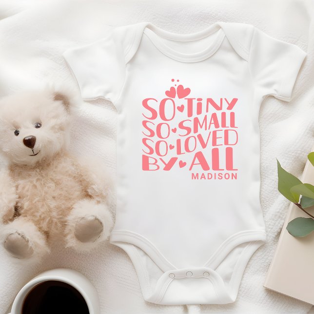 So Tiny Small Loved By All Baby Newborn Name Baby Bodysuit (Creator Uploaded)