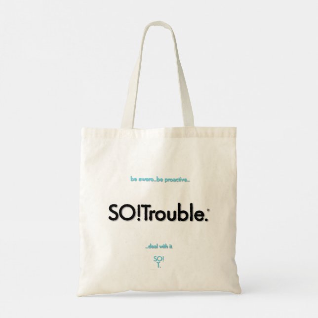 SO!Trouble. logos and tag lines Tote Bag (Back)