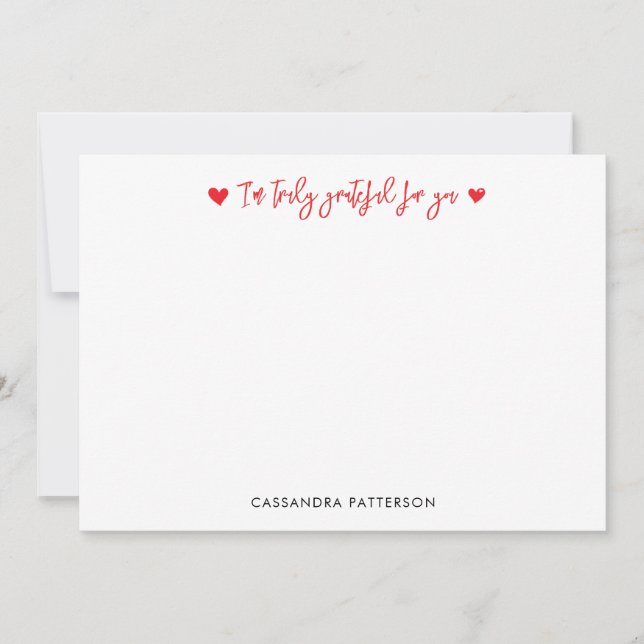 So Truly Grateful Thank You Note Card (Front)