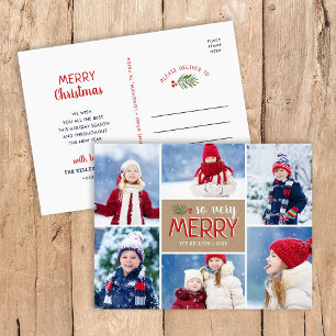 So Very Merry 6 Photo Collage Holiday Postcard