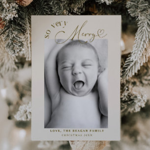 So Very Merry Christmas Cream Birth  Announcement