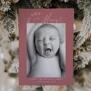 So Very Merry Christmas Pink Birth  Announcement