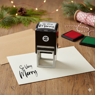So Very Merry Festive Christmas Holiday Self-inking Stamp