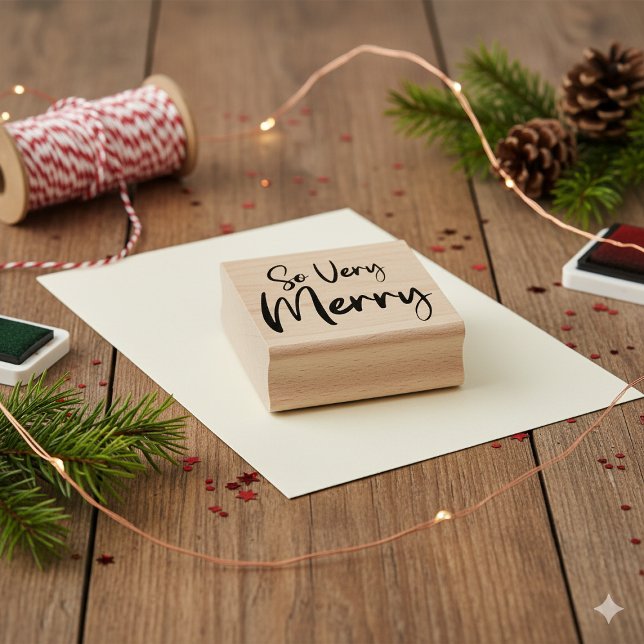 So Very Merry Festive Holiday Craft Rubber Stamp (So Very Merry Festive Holiday Craft Rubber Stamp)