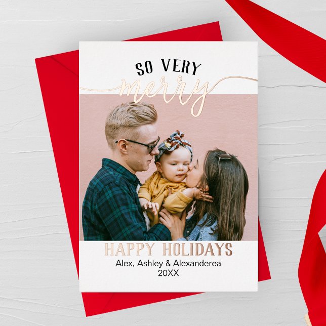 So Very Merry Foil Holiday Card (Creator Uploaded)