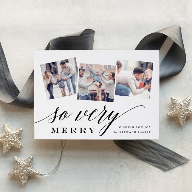 So Very Merry | Holiday Photo Collage Card (Creator Uploaded)
