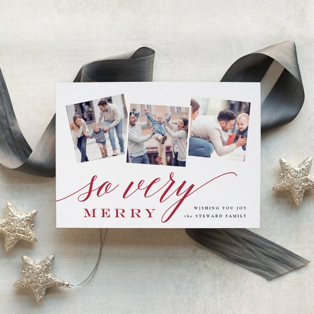 So Very Merry | Holiday Photo Collage Card (Creator Uploaded)