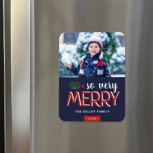 So Very Merry Holiday Photo Magnet