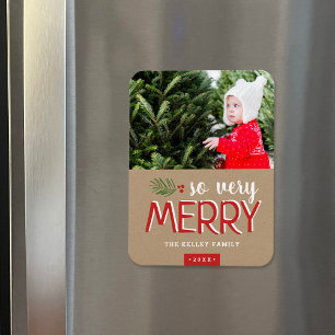 So Very Merry Holiday Photo Magnet