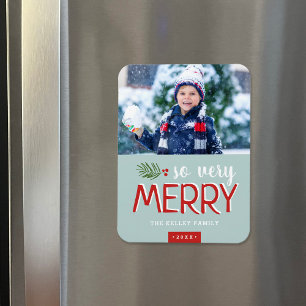 So Very Merry Holiday Photo Magnet