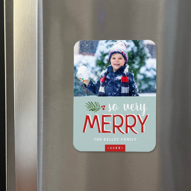 So Very Merry Holiday Photo Magnet (Creator Uploaded)