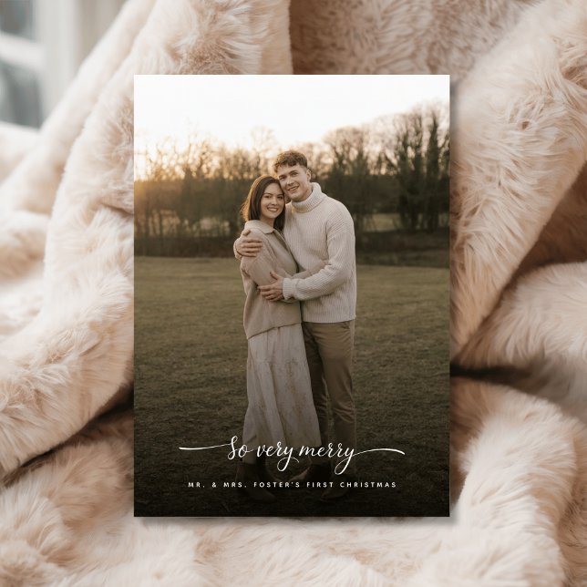 So Very Merry Newlywed First Christmas Photo Holiday Card (Creator Uploaded)