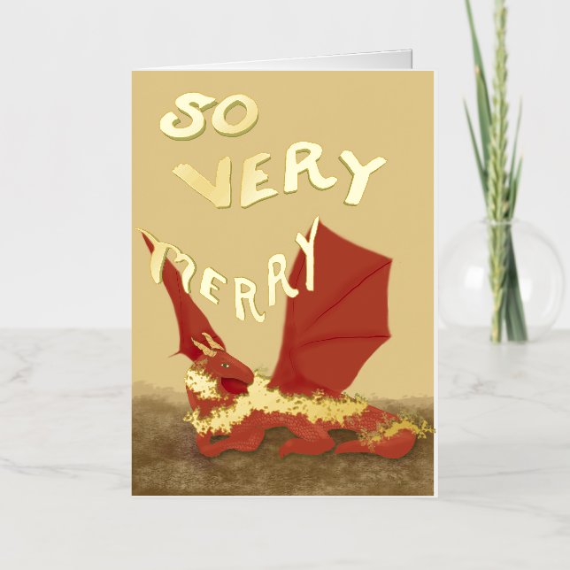 So Very Merry, Red Dragon, greeting card (Front)