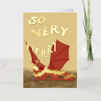 So Very Merry, Red Dragon, greeting card