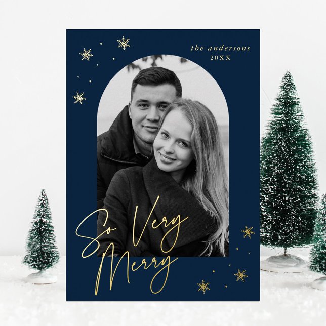 So Very Merry Script Arch Photo Navy and Gold (Creator Uploaded)