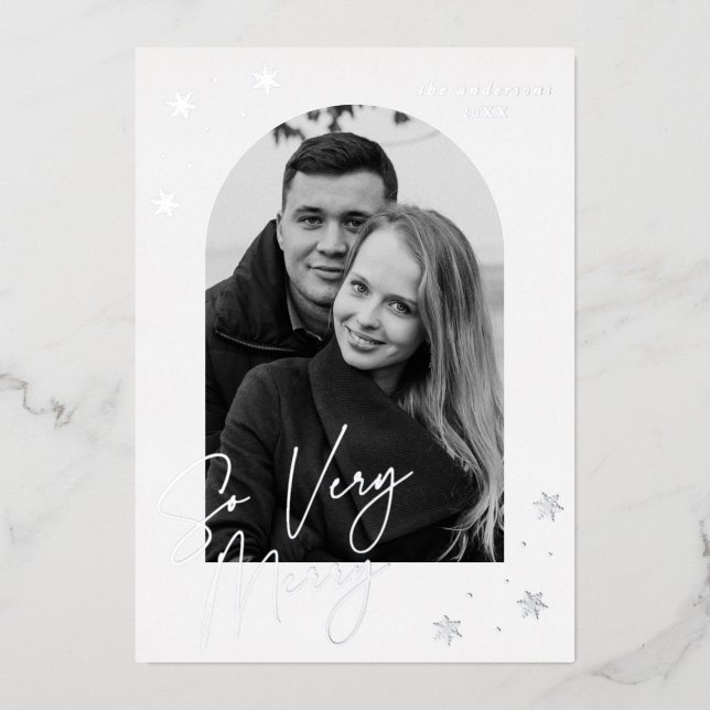 So Very Merry Silver Foil Arch Photo (Front)