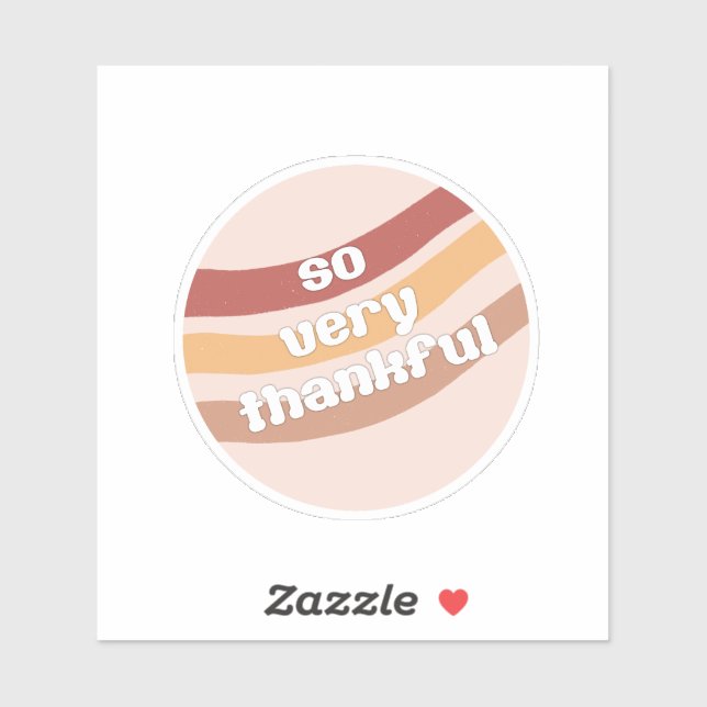 So Very Thankful Circle Sticker (Sheet)