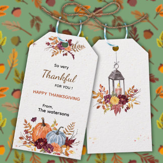 So Very Thankful Happy Thanksgiving Fall Gift Tags