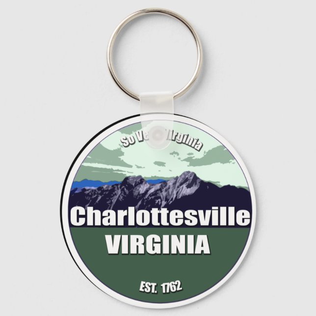 So Very Virginia Charlottesville Key Ring (Front)