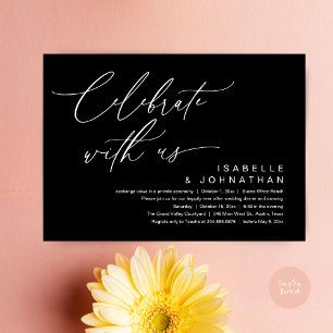 So, We Eloped, Romantic Wedding Dinner Party Invitation