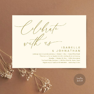 So, We Eloped, Romantic Wedding Dinner Party Invitation