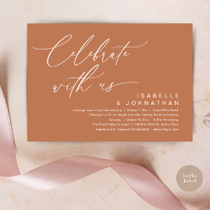 So, We Eloped, Romantic Wedding Dinner Party Invitation