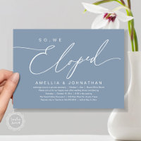 So, We Eloped, Romantic Wedding Elopement Party