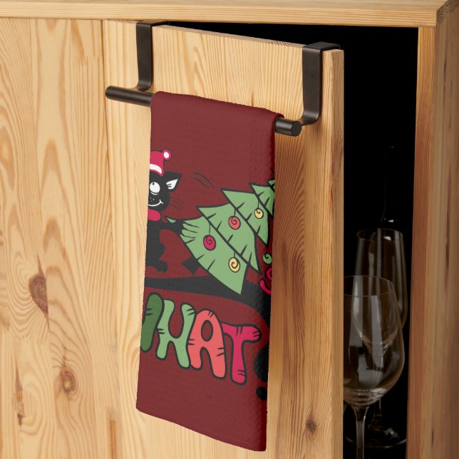 So What Christmas Cat Tea Towel (Thirds Fold)