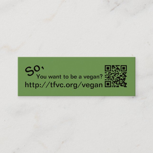 So you want to be a vegan cards (Front)